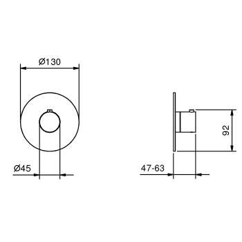 Термостат для душа Fantini Venezia 3/4, наружная часть, Nickel PVD 87 95 G500B