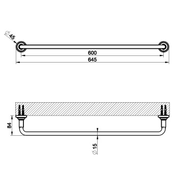 Полотенцедержатель Gessi Venti20 65503.710 Brass PVD