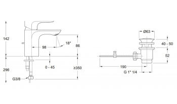 Смеситель для раковины Jacob Delafon Aleo E98332-CP хром