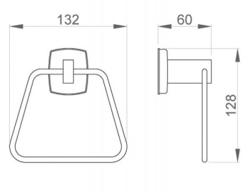 Вешалка Nofer квадратная для полотенец Classic глянец 09047.B