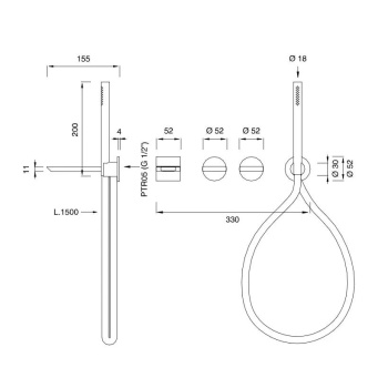 Смеситель для ванны CЕА Design Bar BAR 40 AB S сталь