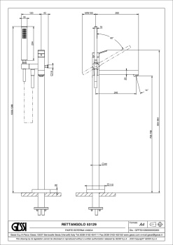 Смеситель для ванны Gessi Rettangolo 53129.299 Matte Black