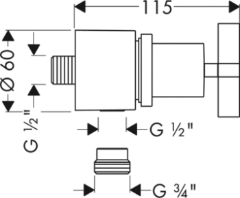Axor Citterio 39883000 Подключение для душа (хром) 39883000