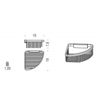 Полка для ванной Colombo Angolari 19х16x8см угловая, черный матовый B9648.NM