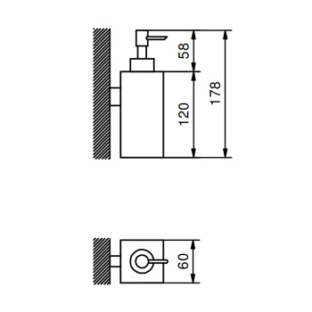 Дозатор для жидкого мыла Fantini Linea настенный, хром 92 02 7753