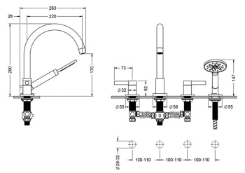 Смеситель для ванны Jorger Charleston Royal 619.30.445.000 chrome