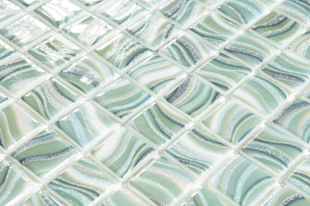 Мозаика на сетке Vidrepur Glitter Jade №7806 25x25 м2