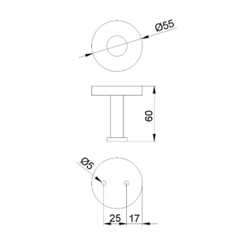 Крючок для ванной Nofer одинарный NIZA 16851.N черный