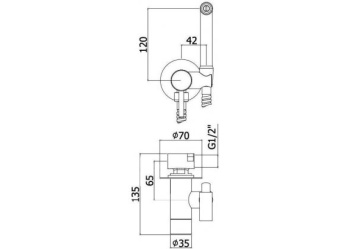 Смеситель с гигиеническим душем Paffoni Tweet Round ZDUP11CR (с внутренней частью)