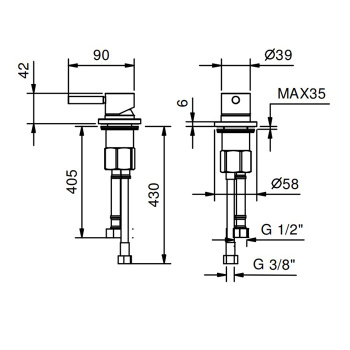 Набортное управление Fantini Nostromo нержавеющая сталь 50 93 E895