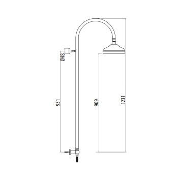 Душевая колонка с верхним душем Gattoni Pd 200 (с шланговым подсоединением), бронза sale не произв!!! 4290/PDV0br