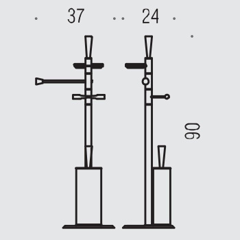 Напольная стойка Colombo Isole Piantane 89см с туалетным ёршиком, хром B9413N.CR