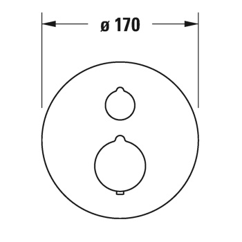 Duravit C.1 Смеситель термостатический для душа скрытого монтажа (наружная часть круг) с запорным переключателем, цвет: хром