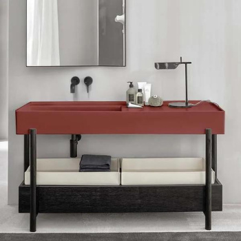 Раковина накладная Cielo Plinio PNLASF CO 140 см красный