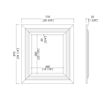 Зеркало Devon&Devon Plaza 87х77 рамы, комбинированный белый/черный FLPLAZA
