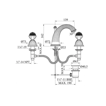 Смеситель для раковины Mestre Artica 033201.N00.50 хром