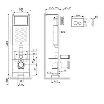 Инсталляция с клавишей AM.PM ErgoFit I012711.0151