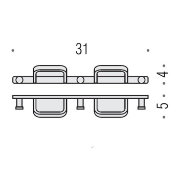 Крючок двойной Colombo Time хром W4237.CR