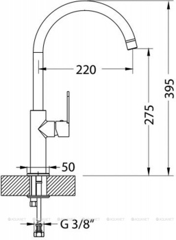 Смеситель для мойки ALVEUS ARC 80 хром белый