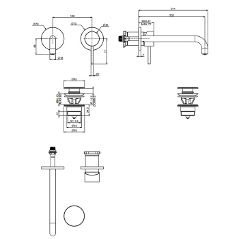 Внешняя часть смесителя для раковины Fima Carlo Frattini Spillo Up F3051WLX9CR хром