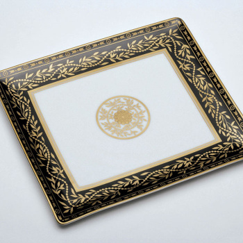 Поднос керамический THG Marquise Noir Decor Or A7F-A02-4612 белый