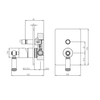 Bossini Liberty Смеситель для душа, встраиваемый, с девиаторм 2 направления, цвет: никель матовый Z0