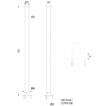Ножки напольные Devon&Devon пара для монтажа смесителя для ванны светлое золото MARFRGT