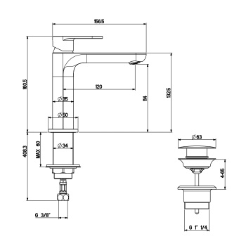 Смеситель для раковины Gattoni H2omix7000 7004070C0 хром
