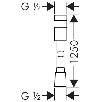 Hansgrohe 28 249 000 Isiflex Шланг душевой 1250 мм, с регулировкой напора