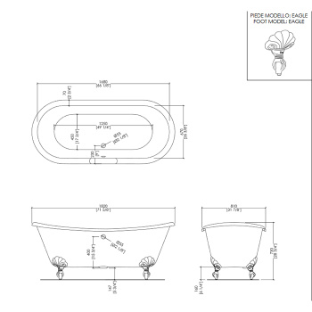 Чугунная ванна Devon&Devon Admiral 182x81 2MRADMIRALVARDD