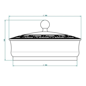 Китайская лакированная коробка с белой керамической крышкой THG Marquise Blanc Decor Platine A7G-A02-4623 серебро
