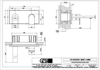 Смеситель для раковины Gessi Emporio Via Manzoni 44895.149 никель