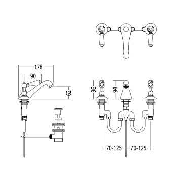 Смеситель для раковины Devon&Devon Dandy MARF46BR бронза