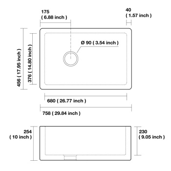 Раковина керамическая кухонная Kerasan Hanna Glasse Essex 758x456x254 , без сифона, толщина 40 , белый 541101