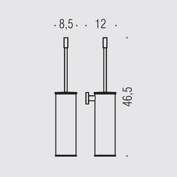 Туалетный ёршик Colombo Plus подвесной, чёрный матовый W4962.NM