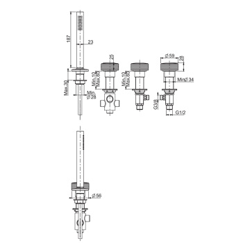 Смеситель на борт ванны Fima Carlo Frattini Texture Collection без излива, ручки H, без накладок, хром F5614/1HCR