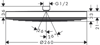 Верхний душ, Hansgrohe, Pulsify, 260*260, цвет-хром