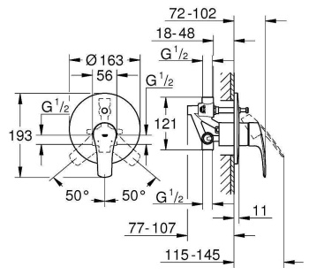 Смеситель для ванны Grohe Eurosmart 33305003 хром