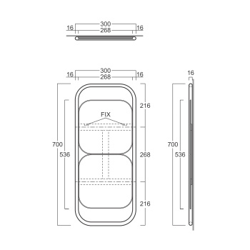 Зеркало для ванной Simas Wave WAS03 nero matt 30x70 см черный